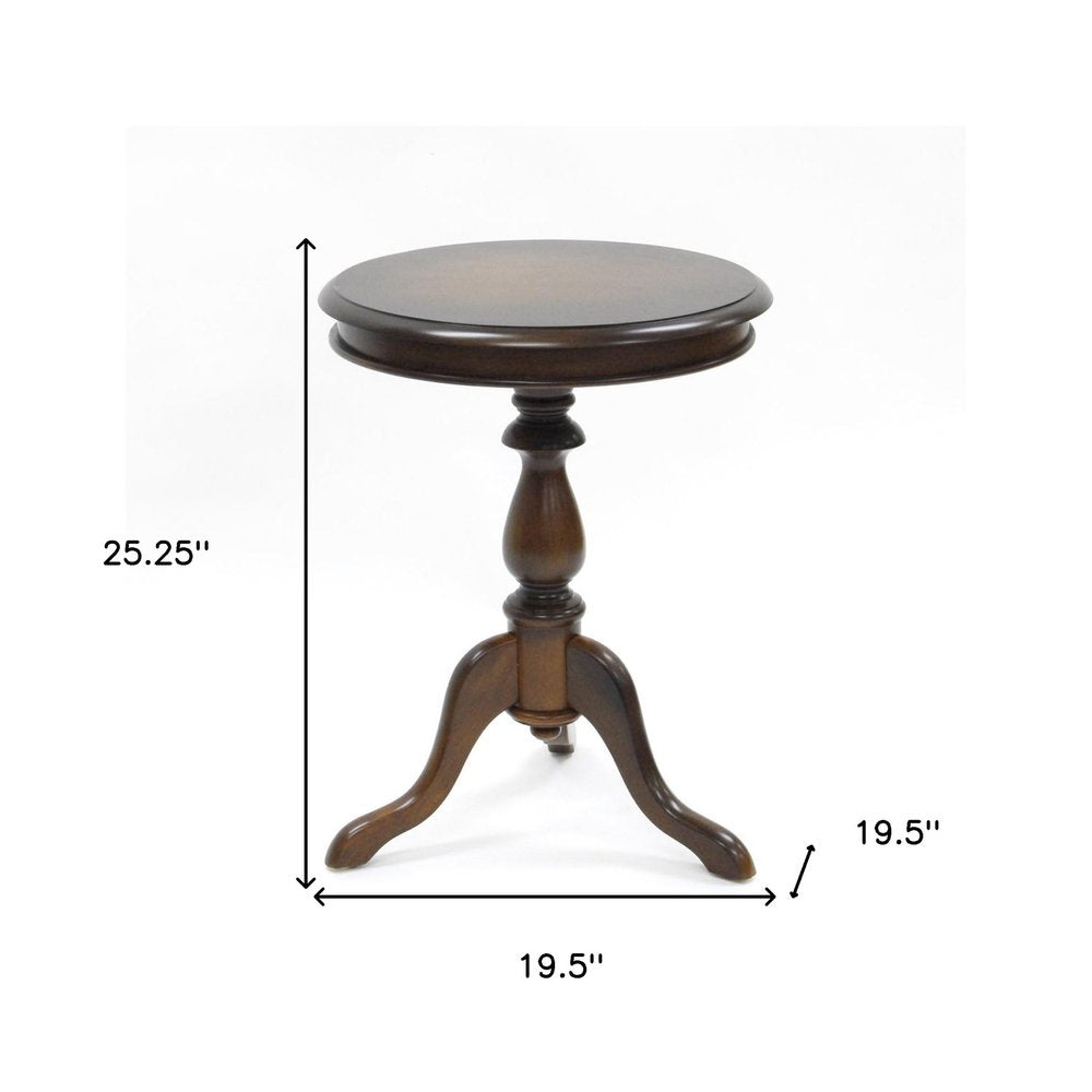 25" Dark Brown Manufactured Wood Round End Table HomeRoots