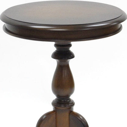 25" Dark Brown Manufactured Wood Round End Table HomeRoots