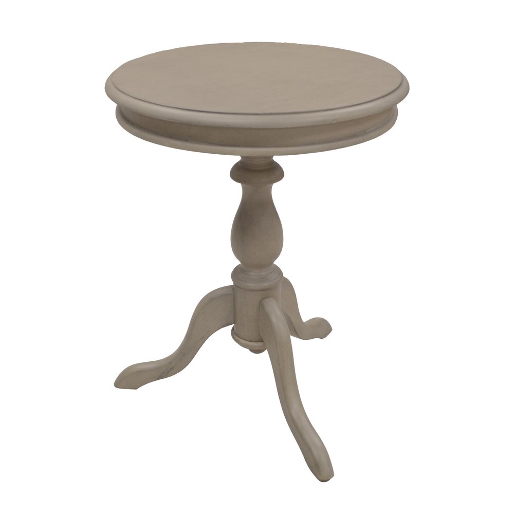 25" Taupe Gray Manufactured Wood Round End Table HomeRoots