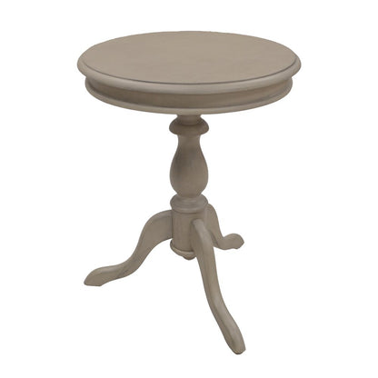 25" Taupe Gray Manufactured Wood Round End Table HomeRoots
