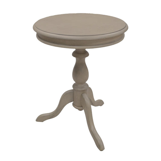 25" Taupe Gray Manufactured Wood Round End Table HomeRoots
