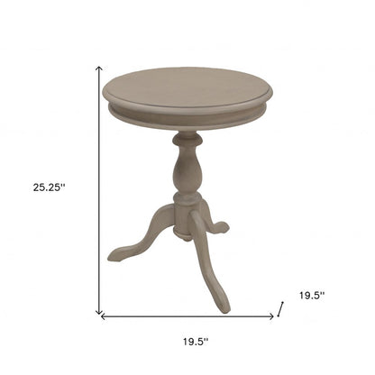 25" Taupe Gray Manufactured Wood Round End Table HomeRoots
