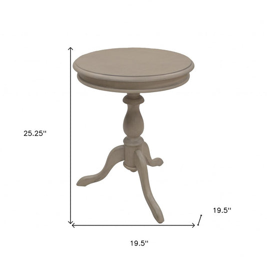 25" Taupe Gray Manufactured Wood Round End Table HomeRoots
