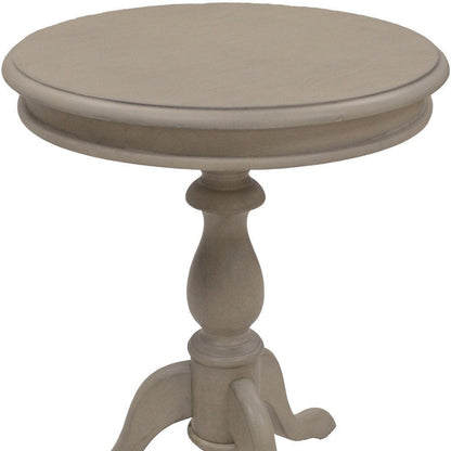 25" Taupe Gray Manufactured Wood Round End Table HomeRoots