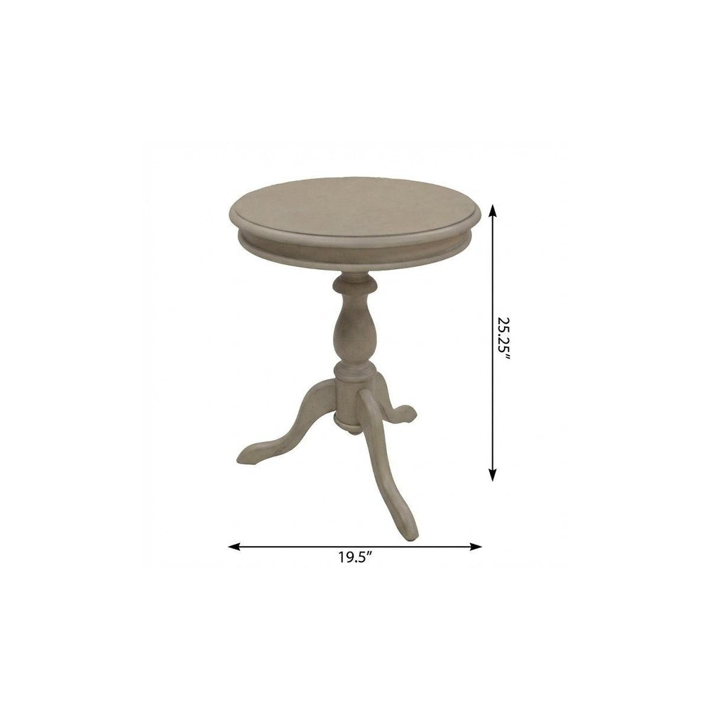 25" Taupe Gray Manufactured Wood Round End Table HomeRoots