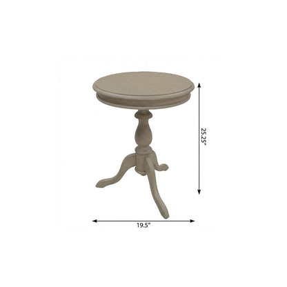 25" Taupe Gray Manufactured Wood Round End Table HomeRoots