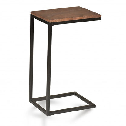 25" Black And Chestnut Solid Wood Rectangular End Table HomeRoots