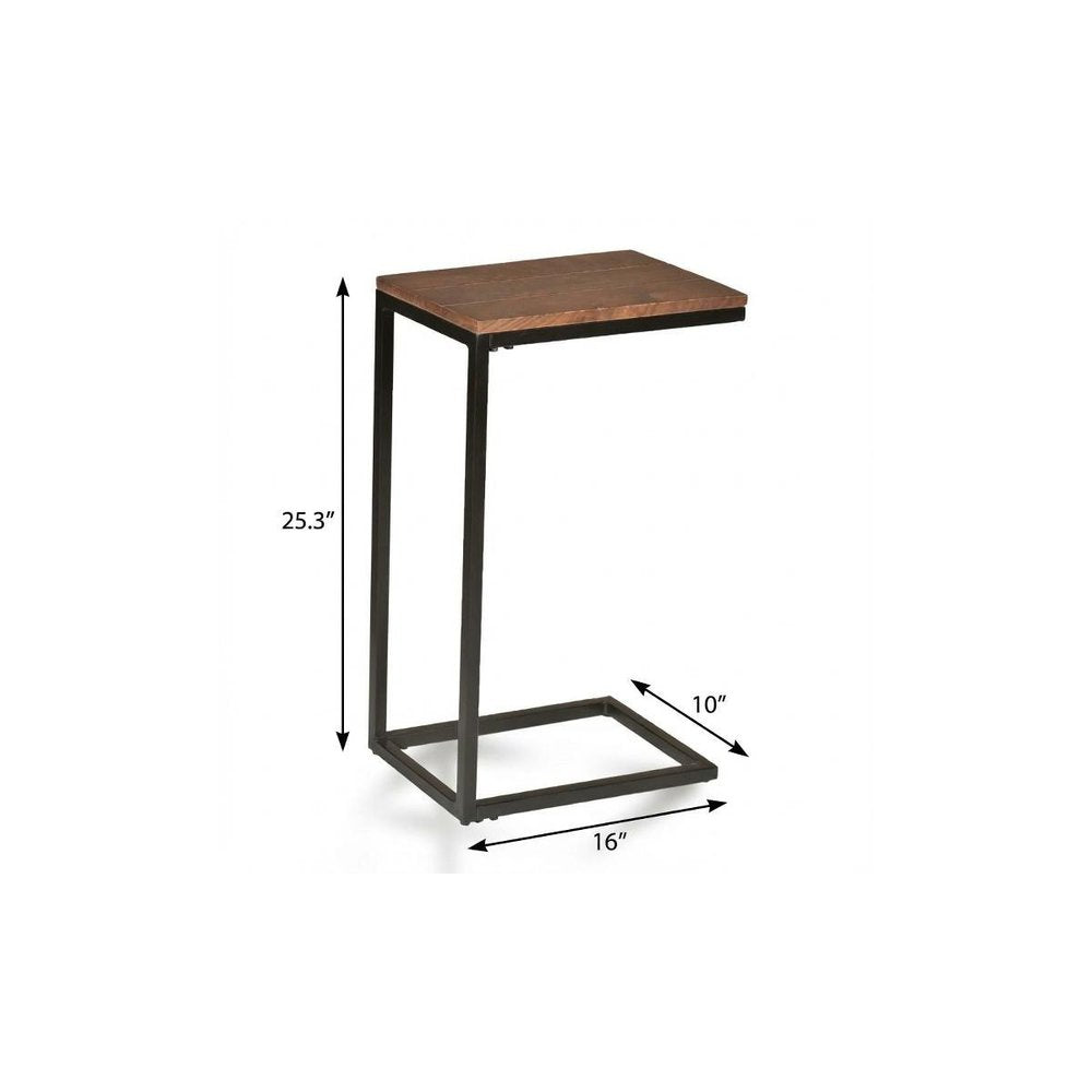 25" Black And Chestnut Solid Wood Rectangular End Table HomeRoots