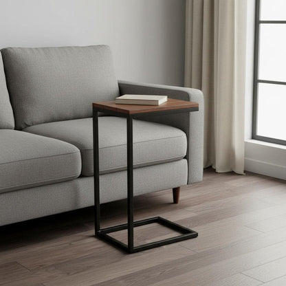 25" Black And Chestnut Solid Wood Rectangular End Table HomeRoots