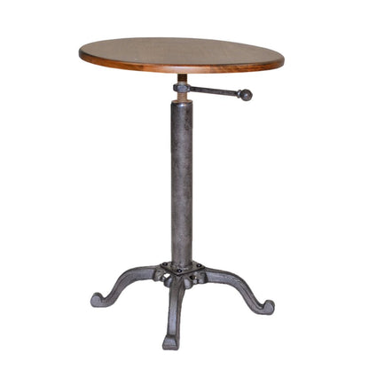 22" Industrial And Chestnut Solid Wood Round End Table HomeRoots