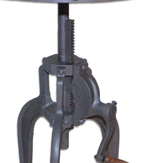 19" Gray Iron Height Adjustable Round End Table HomeRoots