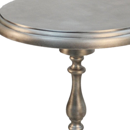 24" Nickel Iron Round Pedestal End Table HomeRoots