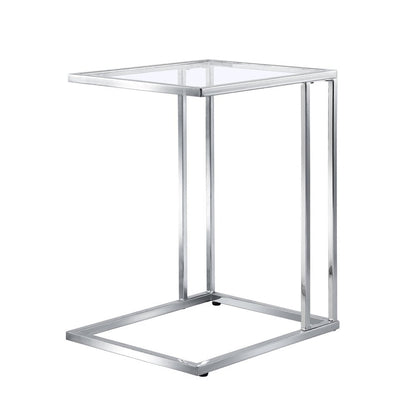 25" Chrome And Clear Glass Square End Table HomeRoots