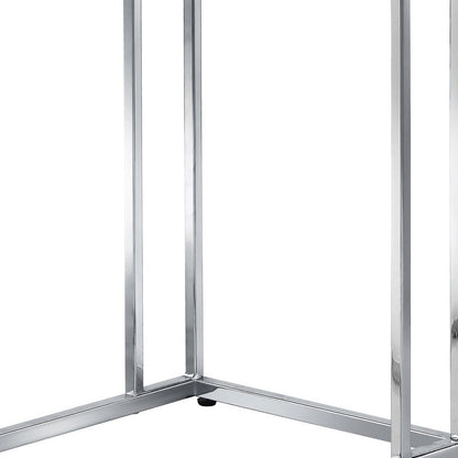 25" Chrome And Clear Glass Square End Table HomeRoots