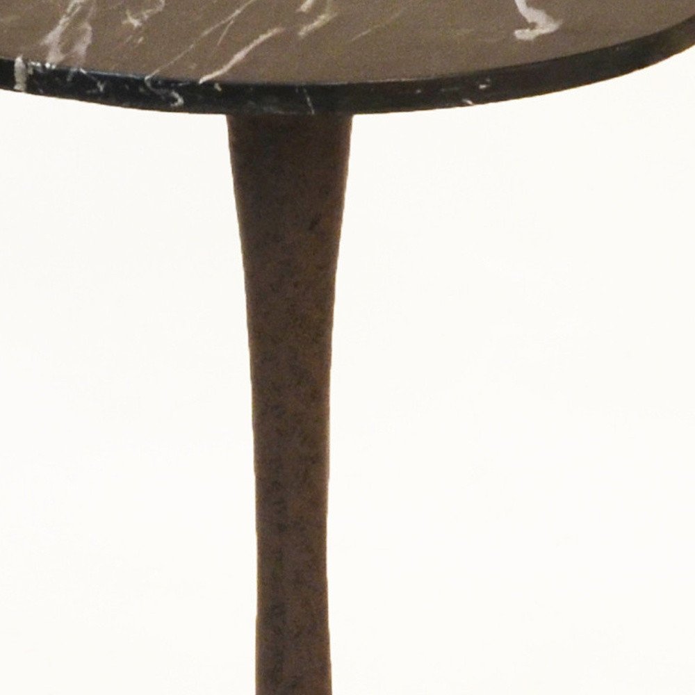 19" Black Marble Round End Table HomeRoots