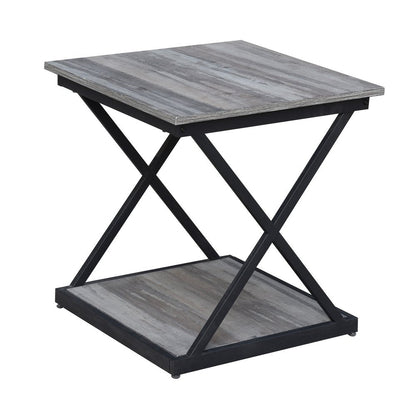 20" Black And Brown Manufactured Wood Square End Table HomeRoots