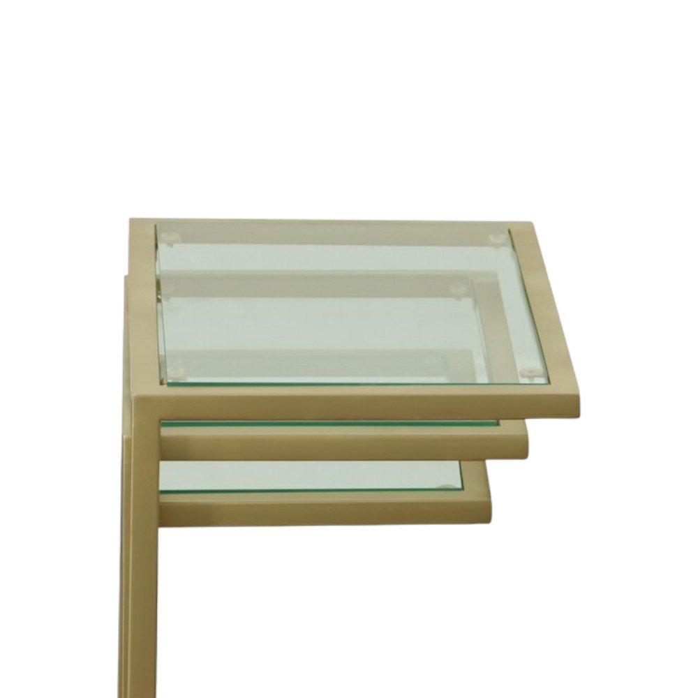 24" Gold Glass Rectangular End Table HomeRoots