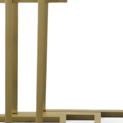 24" Gold Glass Rectangular End Table HomeRoots