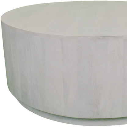 42" Rustic White Solid Wood Round Distressed Coffee Table HomeRoots