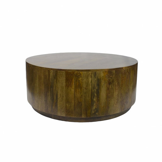 42" Brown Solid Wood Round Coffee Table HomeRoots