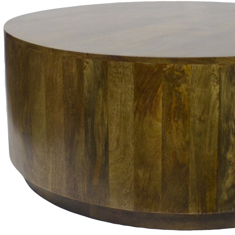42" Brown Solid Wood Round Coffee Table HomeRoots