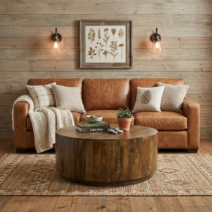 42" Brown Solid Wood Round Coffee Table HomeRoots