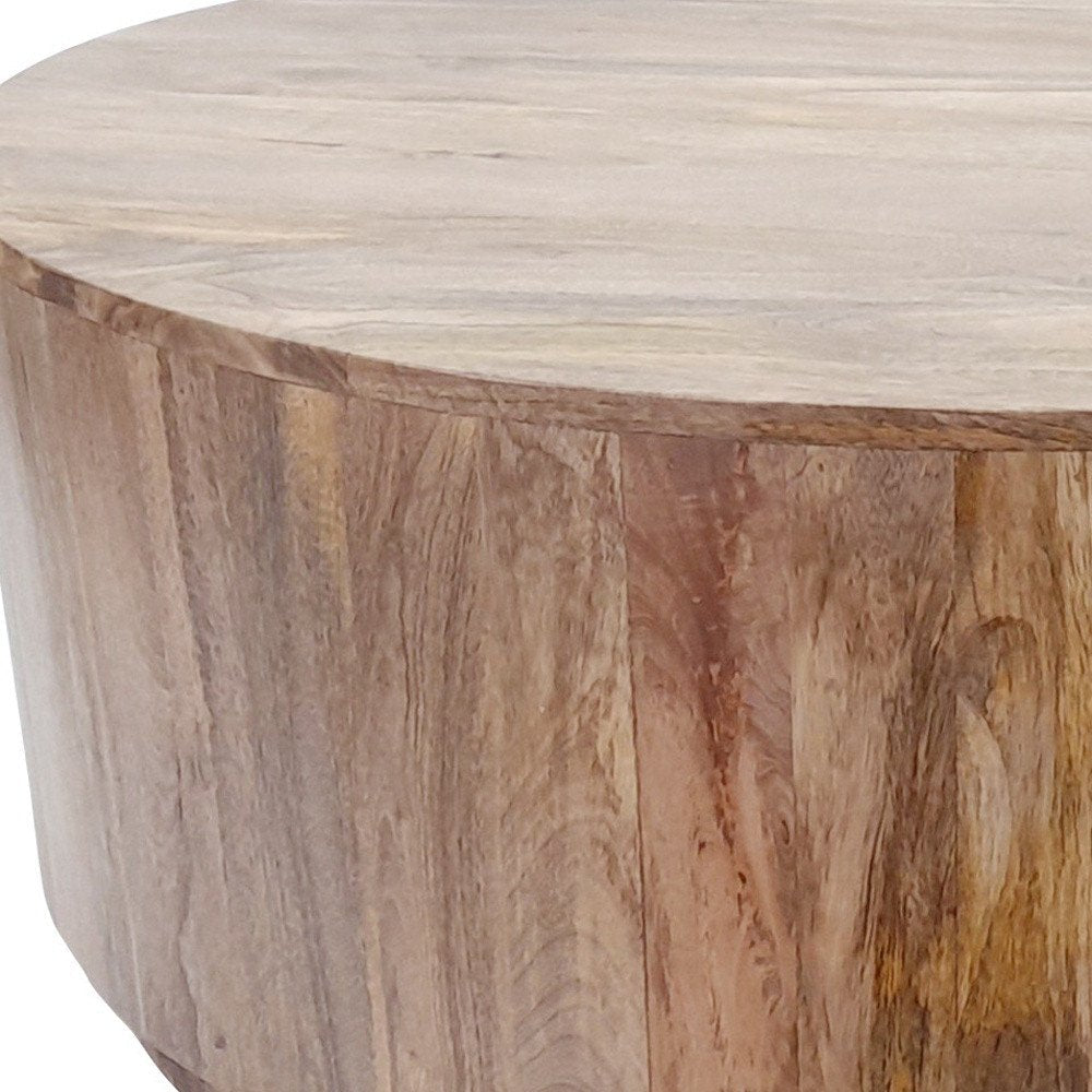 42" Natural Solid Wood Round Coffee Table HomeRoots