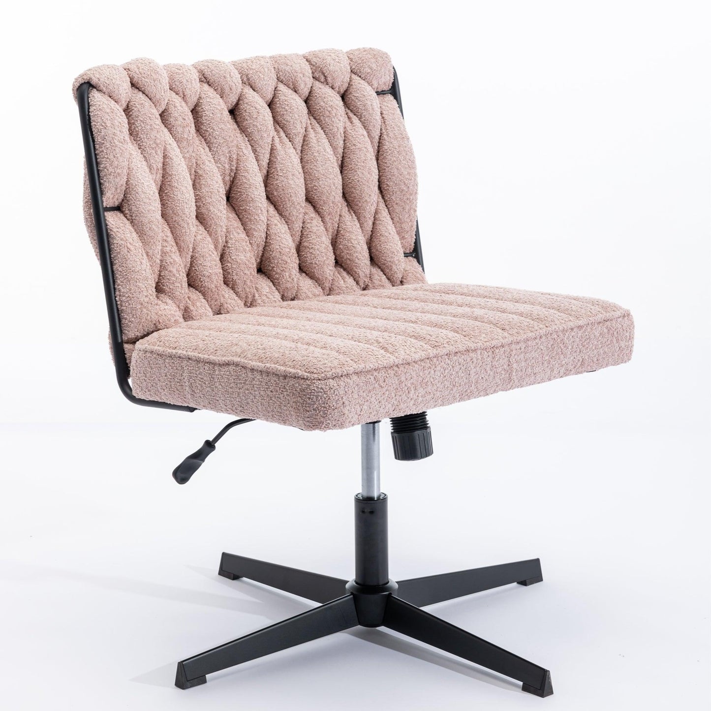 Armless Office Desk Chair No Wheels PINK - FurniFindUSA