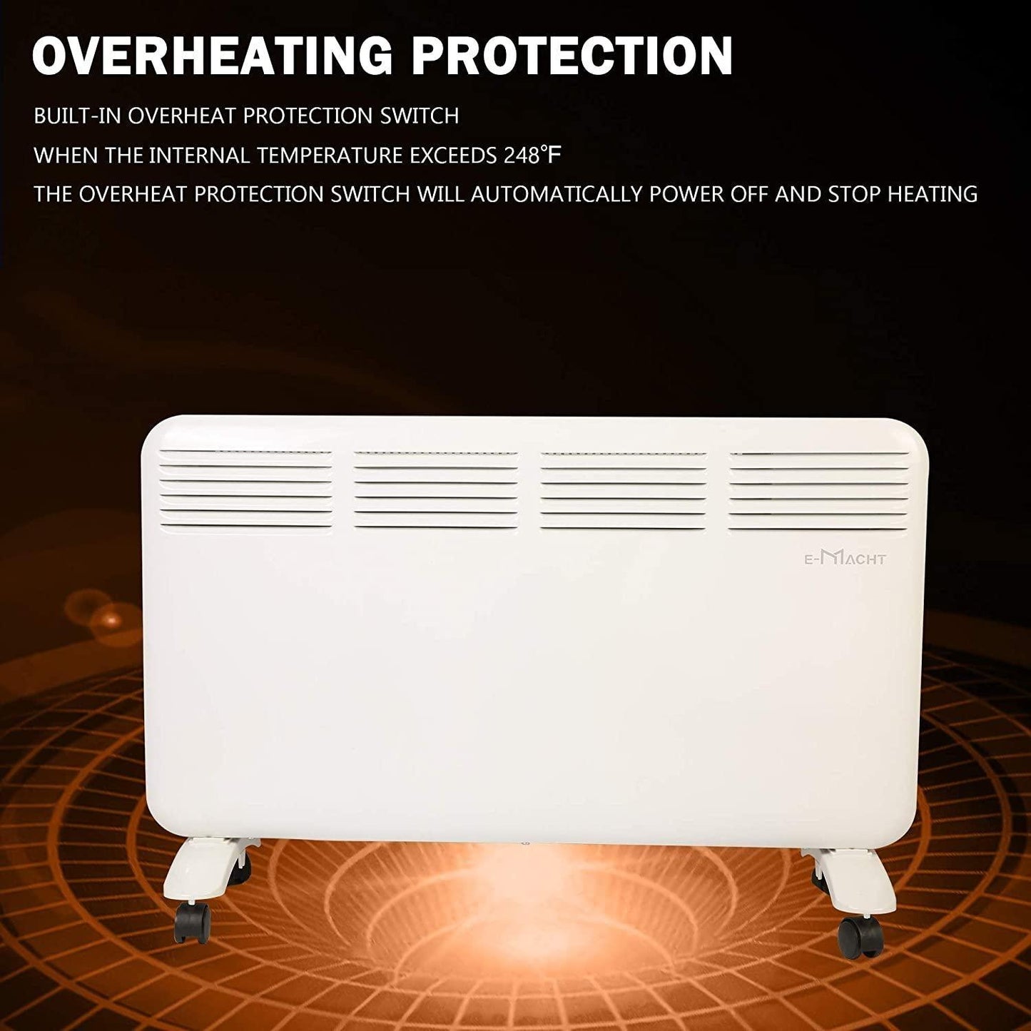 1500W Electric Space Heater Freestanding Large Room Convection Heater w/ Adjustable LED Digital Thermostat - FurniFindUSA