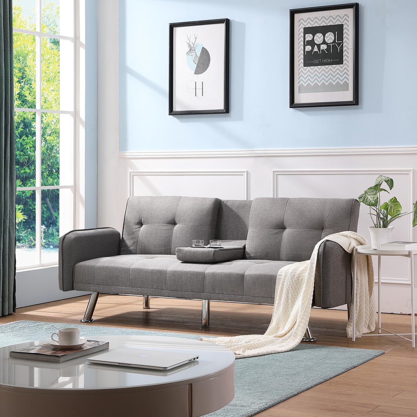 SLEEPER SOFA DARK GREY COLOR