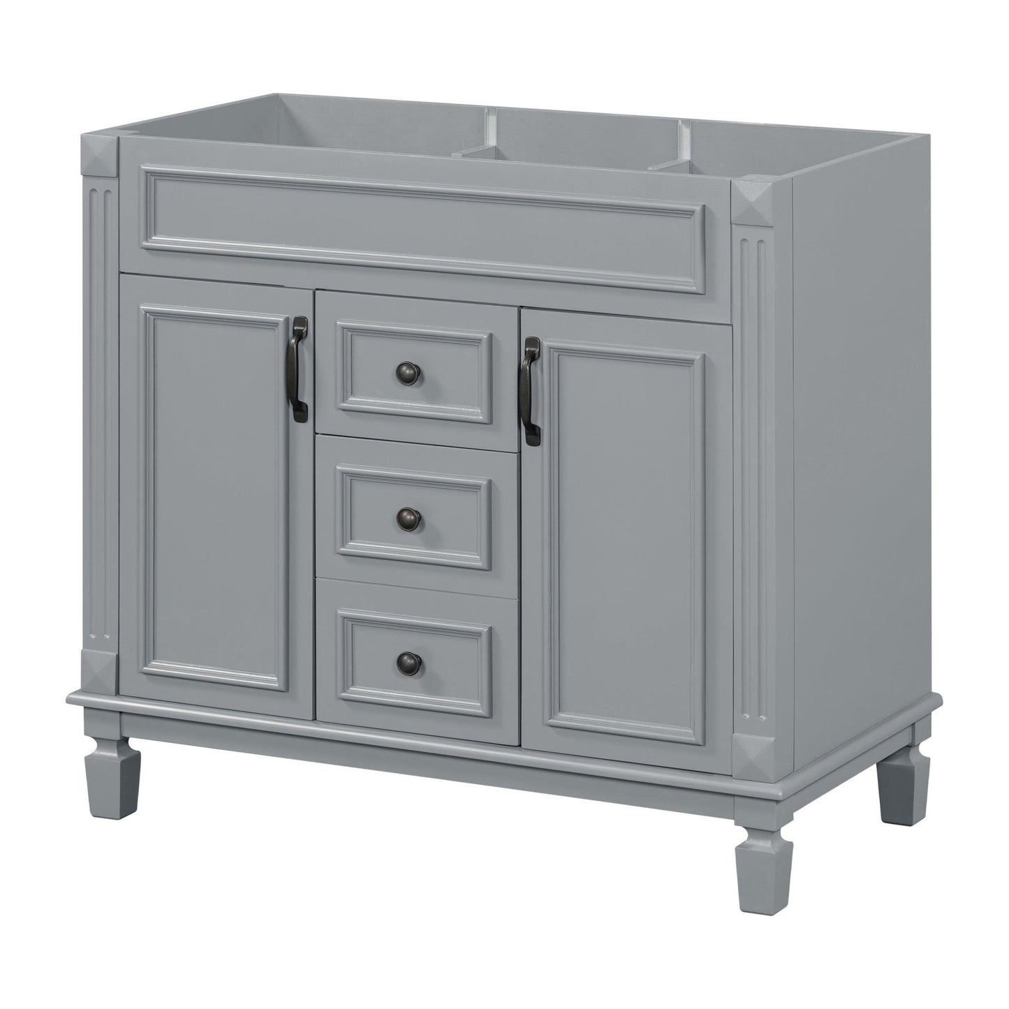 36'' Bathroom Vanity without Top Sink Cabinet only Modern Bathroom Storage Cabinet with 2 Soft Closing Doors and 2 Drawers - FurniFindUSA
