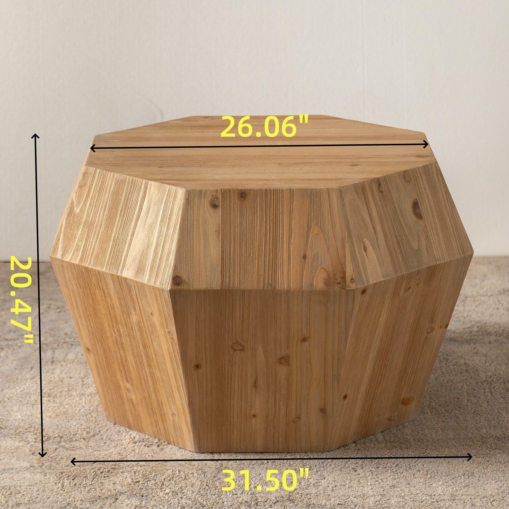 31.50" Octagonal Wooden American Retro Style Coffee Table - FurniFindUSA