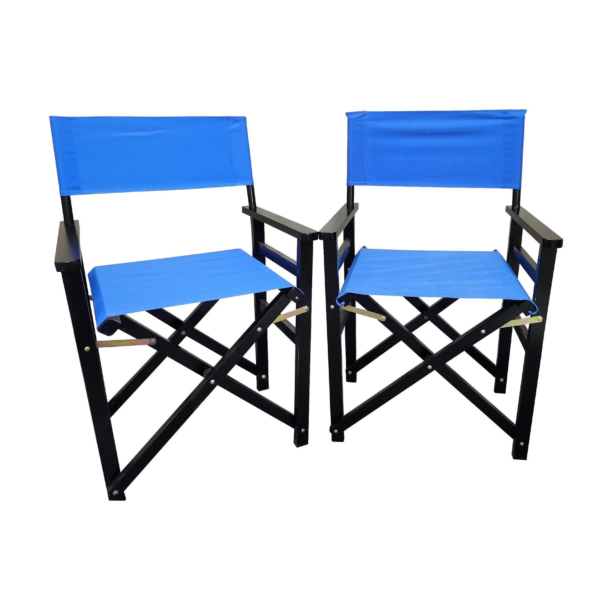 Folding Chair Wooden Director Chair Canvas Folding Chair Folding Chair 2pcs/set populus + Canvas (Color : Blue) - FurniFindUSA