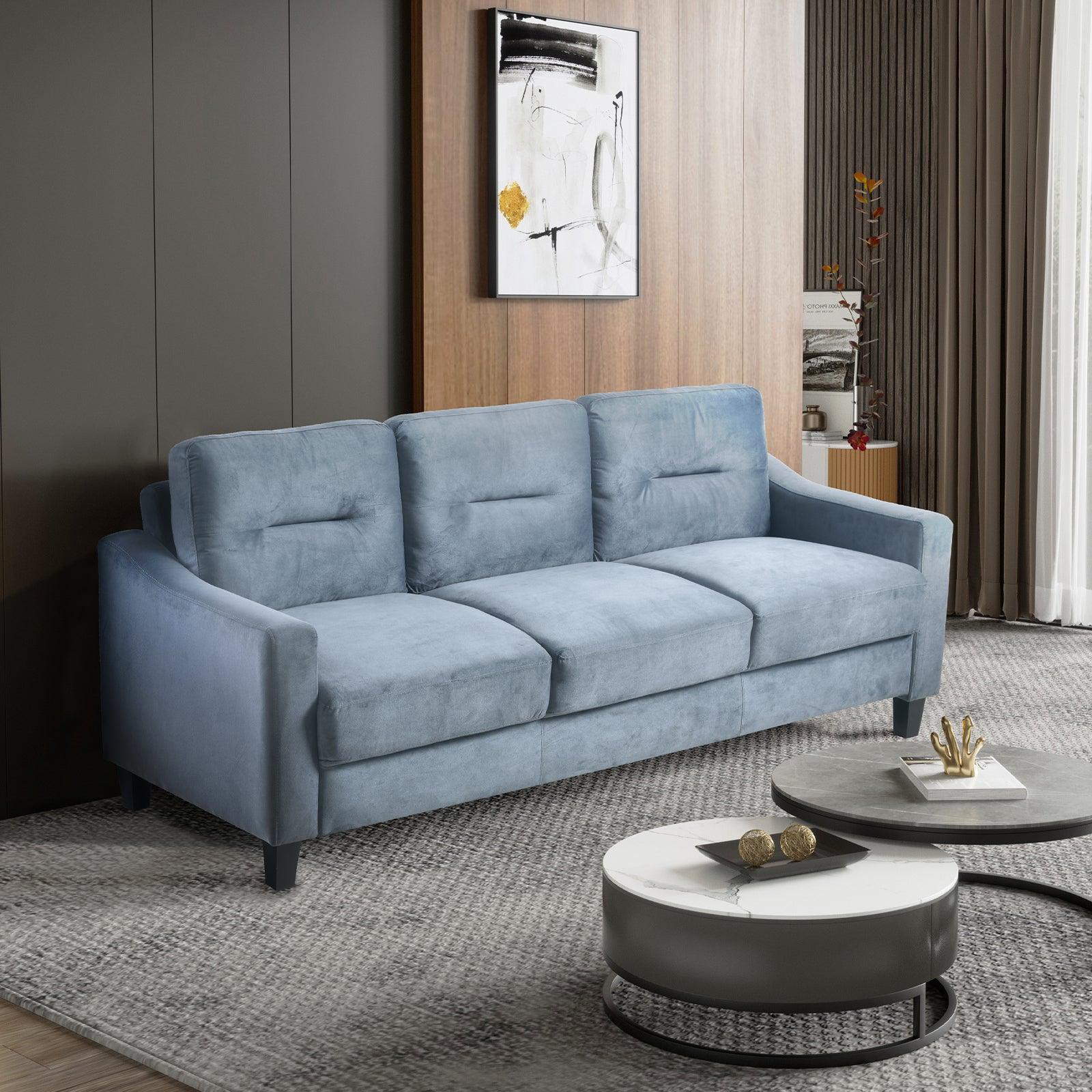 Gray Couch Comfortable Sectional Couches and Sofas for Living Room Office Small Space Chenille - FurniFindUSA