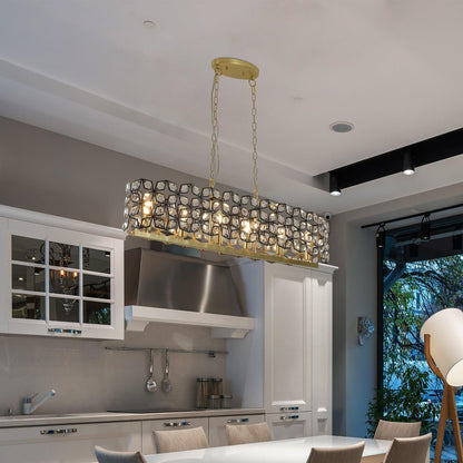 Modern Champagne Gold Oval Crystal ceiling chandelier Luxury Home Decor Light Fixture - FurniFindUSA