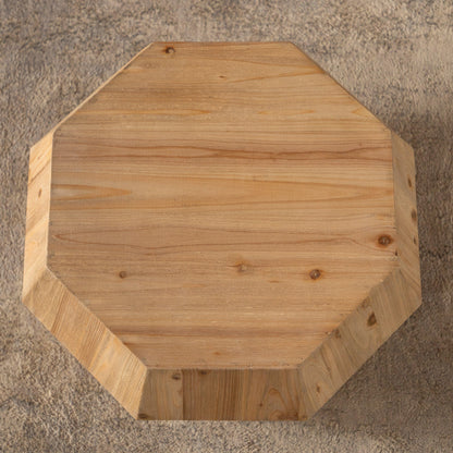 31.50" Octagonal Wooden American Retro Style Coffee Table - FurniFindUSA