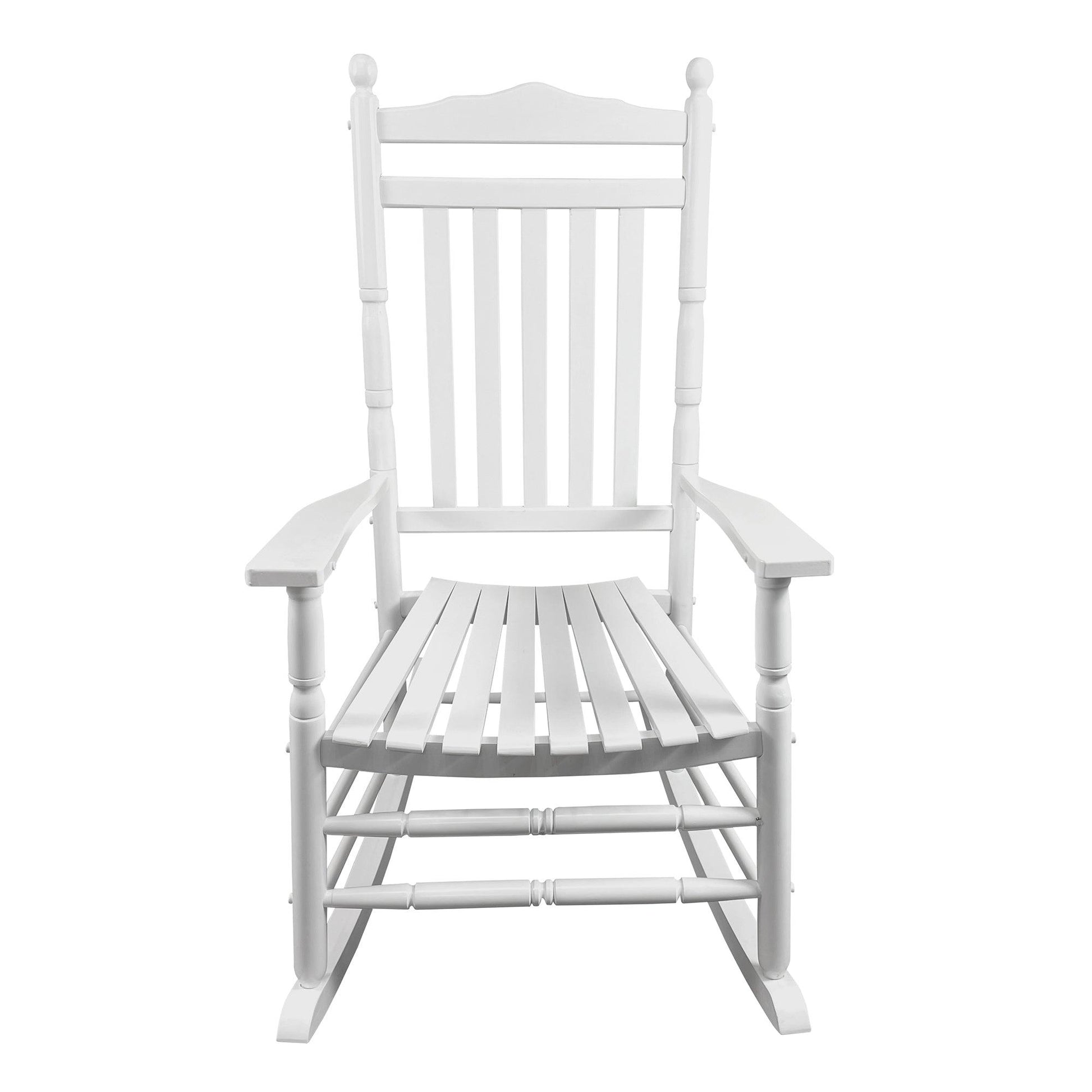 BALCONY PORCH ADULT ROCKING CHAIR - WHITE - FurniFindUSA