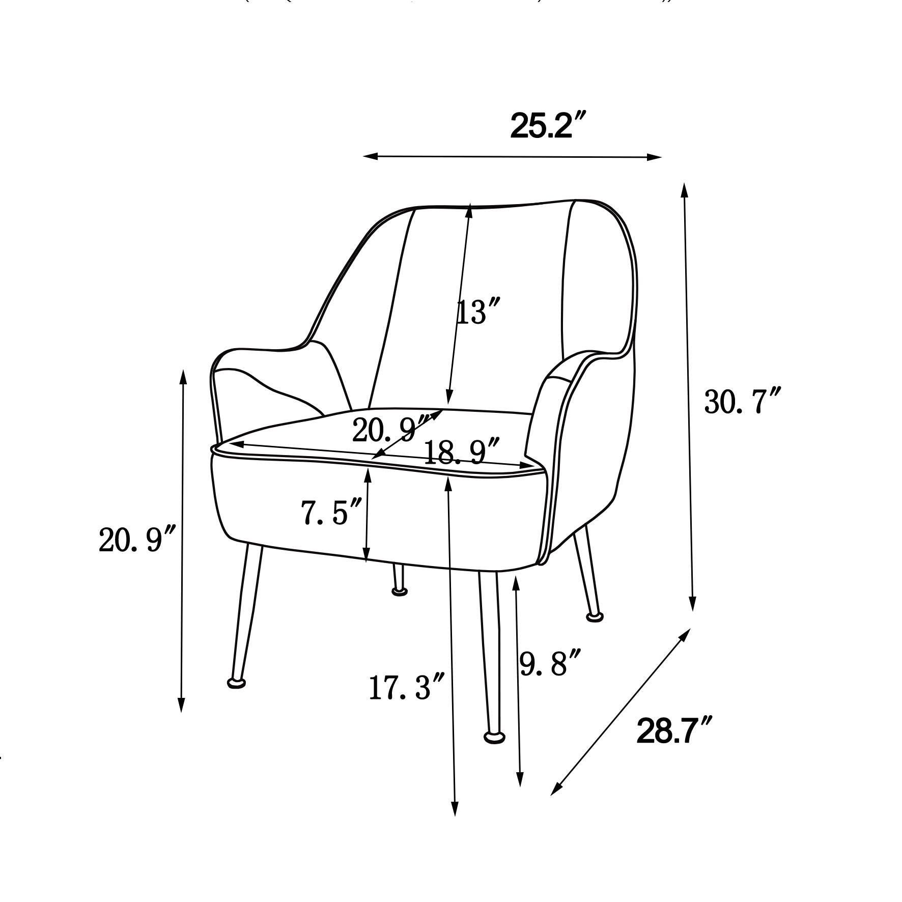 Modern Mid Century Chair velvet Sherpa Armchair for Living Room Bedroom Office Easy Assemble(BEIGE) - FurniFindUSA