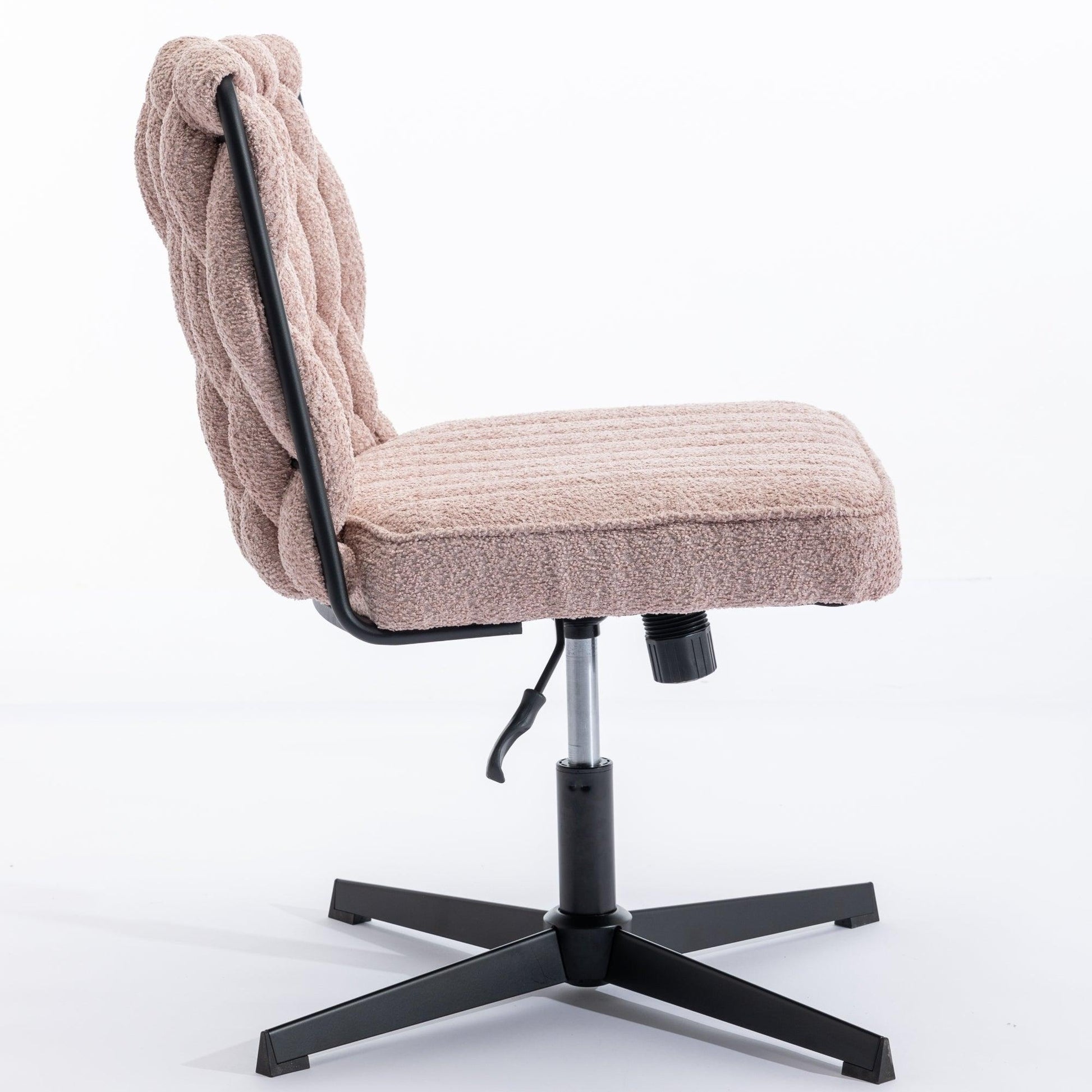 Armless Office Desk Chair No Wheels PINK - FurniFindUSA