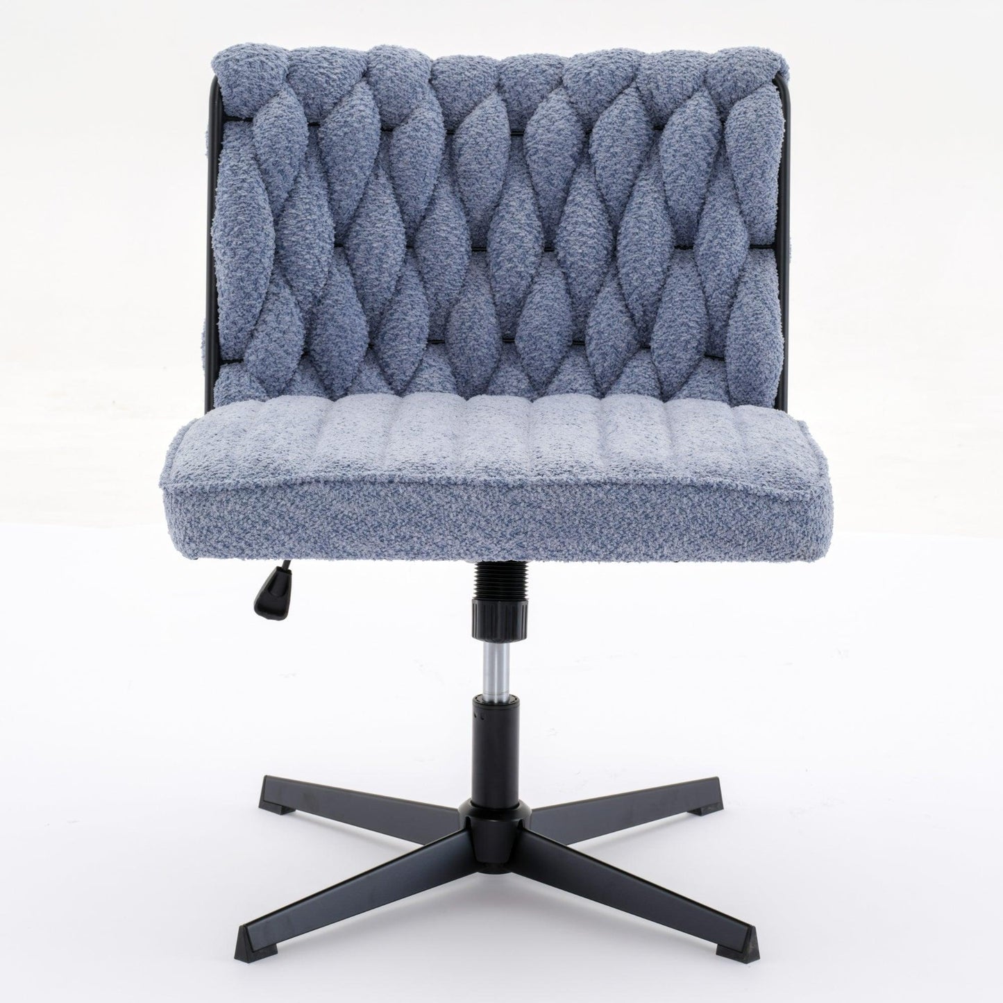 Armless Office Desk Chair No Wheels BLUE - FurniFindUSA