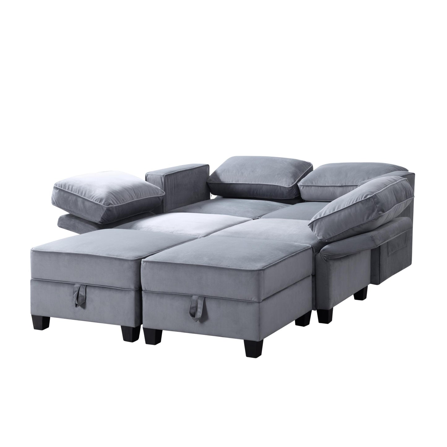 116” Square Arm Sectional Sofa