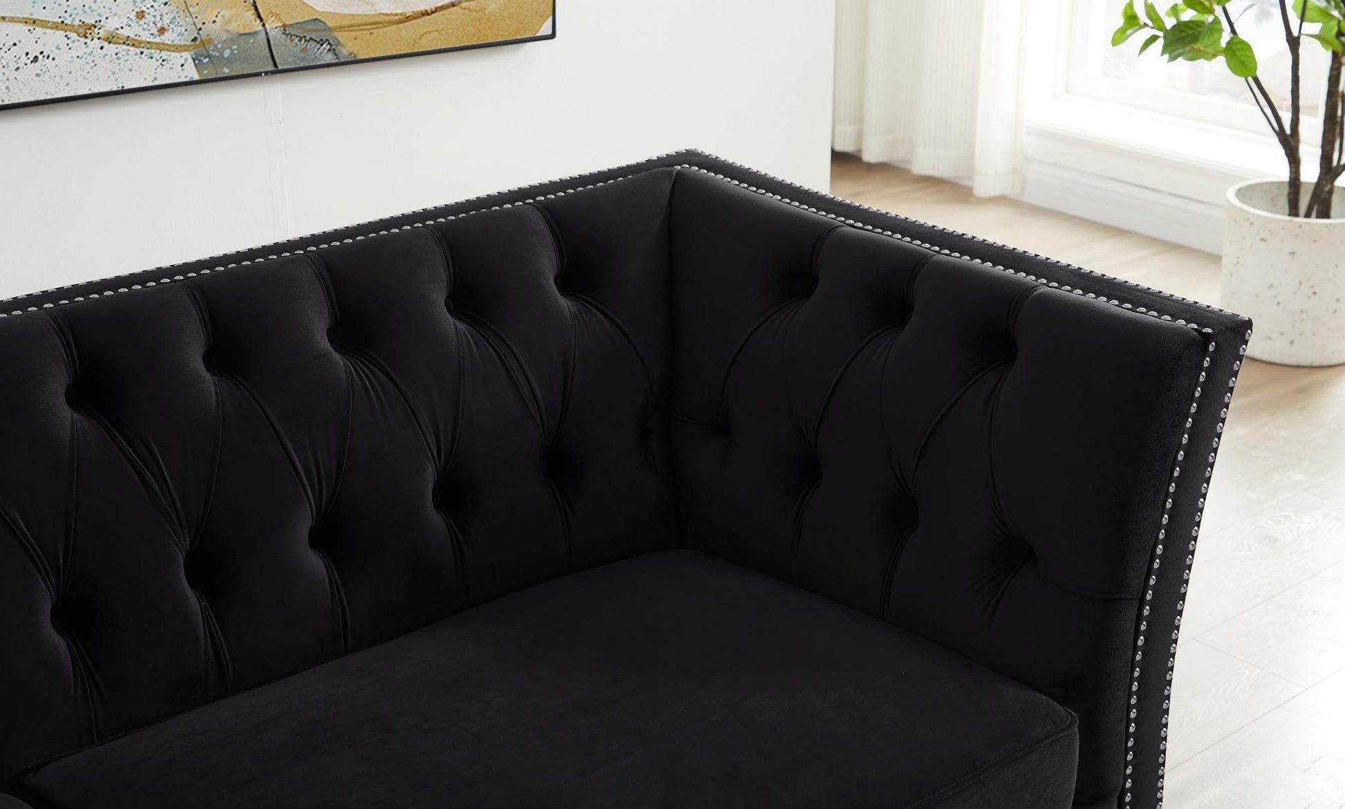 Solid Color Tufted Sofa for Living Room - FurniFindUSA