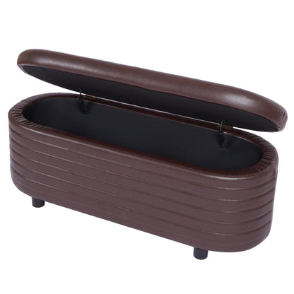 Multi-functional storage PU material sofa stool. - FurniFindUSA