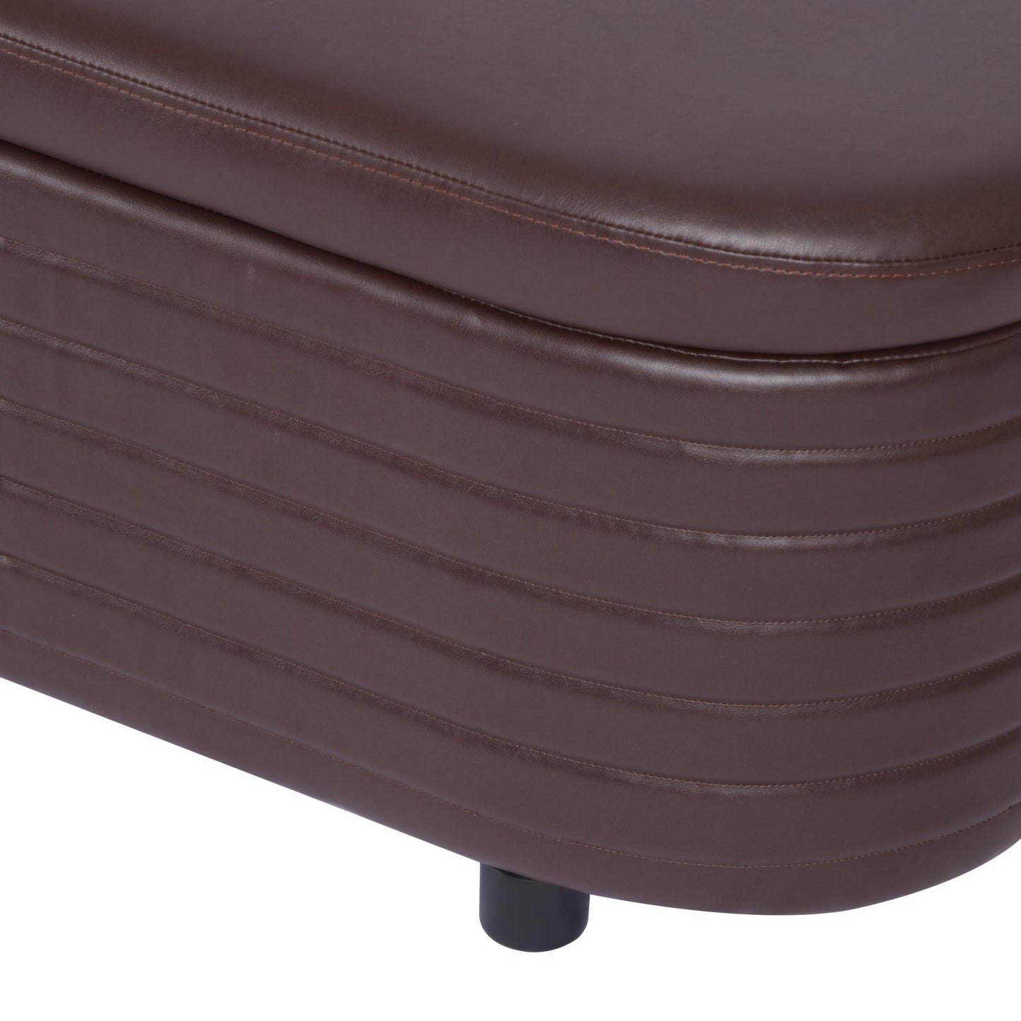 Multi-functional storage PU material sofa stool. - FurniFindUSA