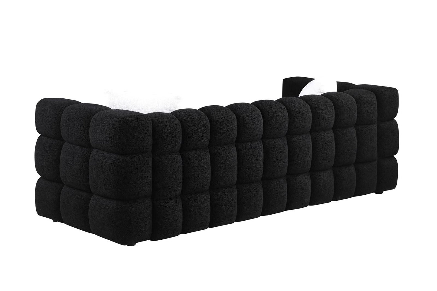 84.3 length ,35.83" deepth ,human body structure for USA people, marshmallow sofa,boucle sofa ,3 seater