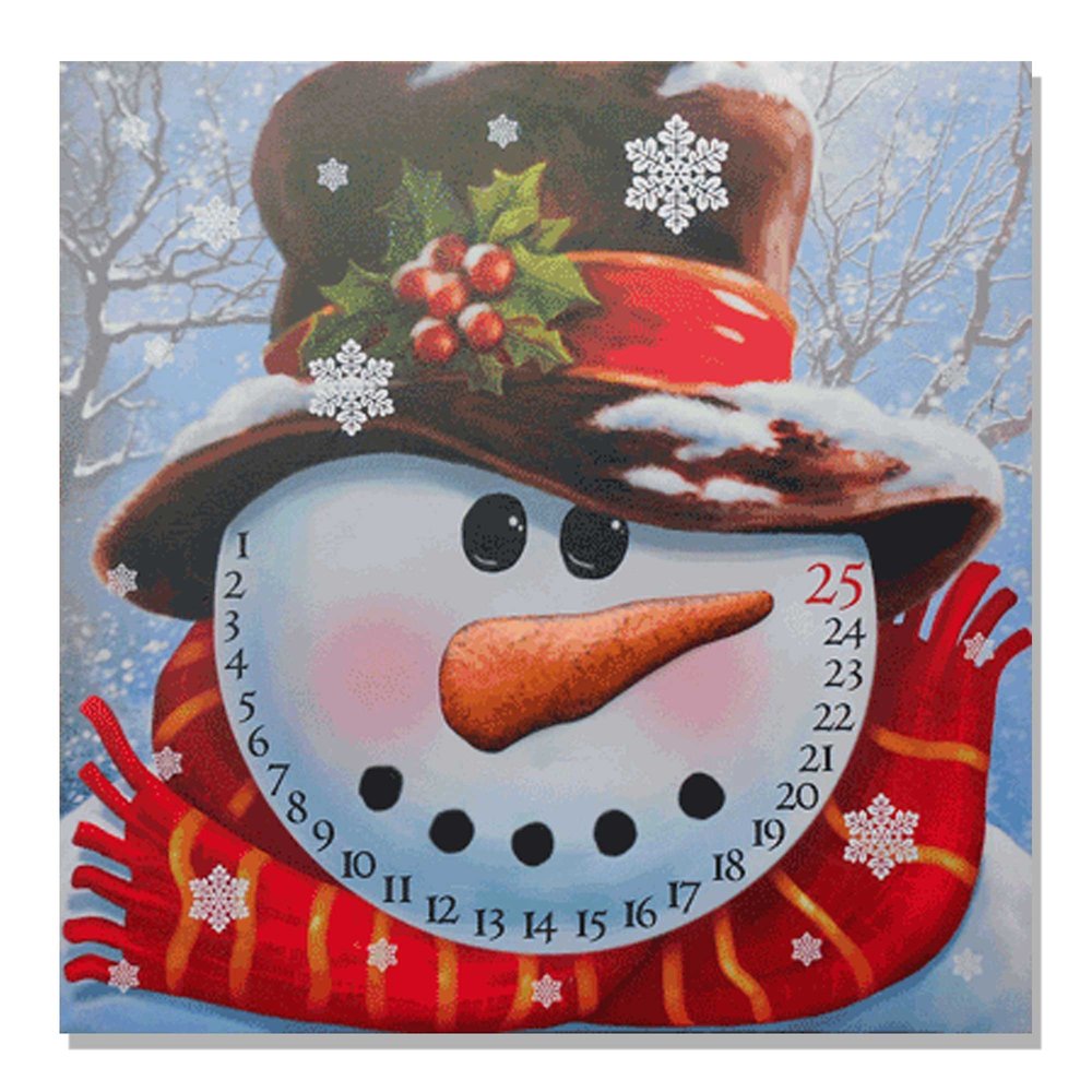 Count Down to Christmas - Snowman Canvas Wrapped Canvas Print Wall Art HomeRoots