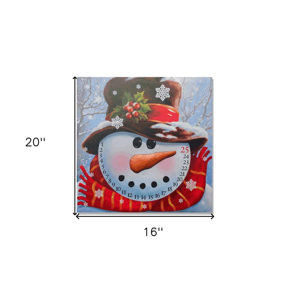 Count Down to Christmas - Snowman Canvas Wrapped Canvas Print Wall Art HomeRoots