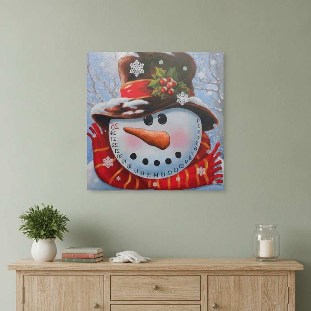 Count Down to Christmas - Snowman Canvas Wrapped Canvas Print Wall Art HomeRoots