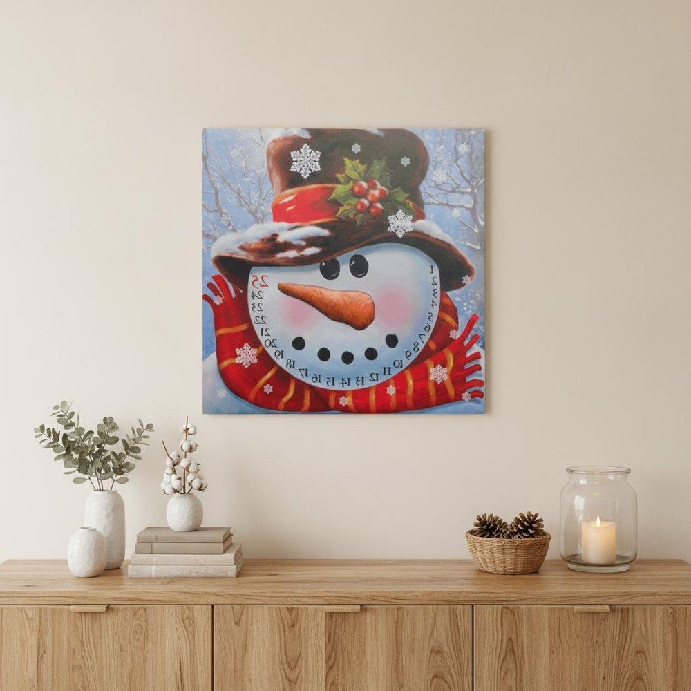 Count Down to Christmas - Snowman Canvas Wrapped Canvas Print Wall Art HomeRoots