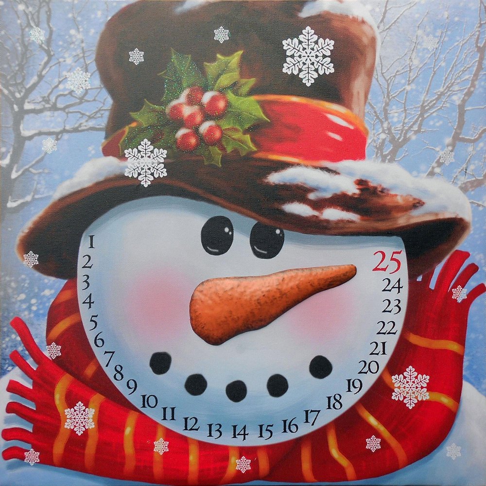 Count Down to Christmas Snowman Canvas Wrapped Canvas Print Wall Art HomeRoots